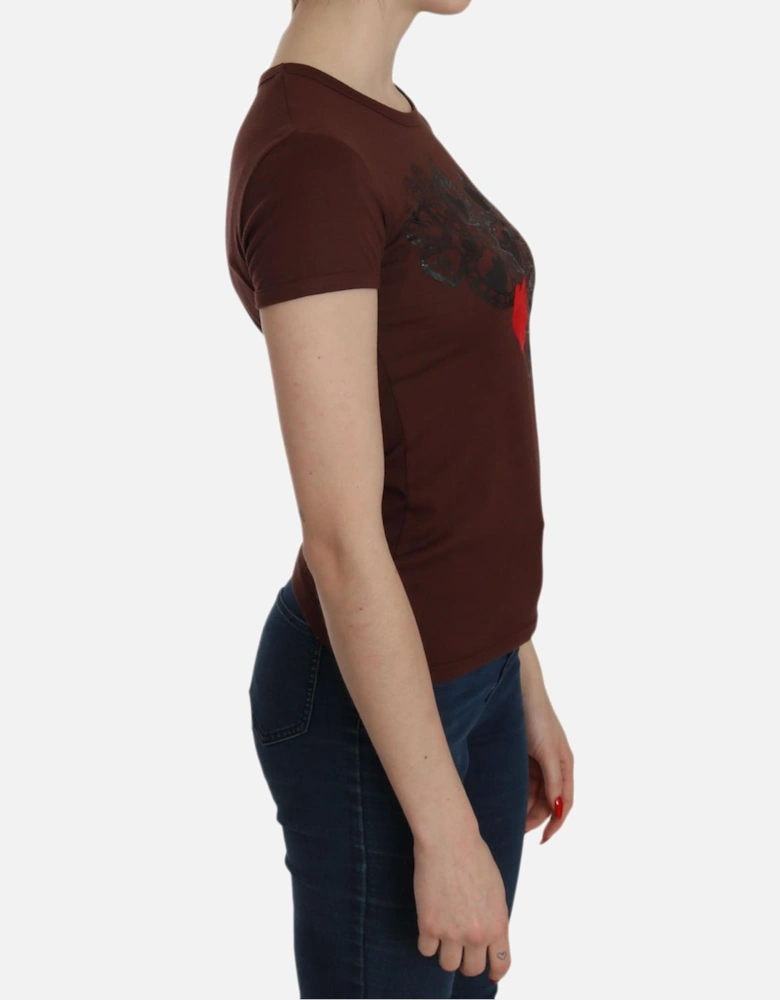 TSH3716 Brown Short Sleeve TShirt Women T-Shirts