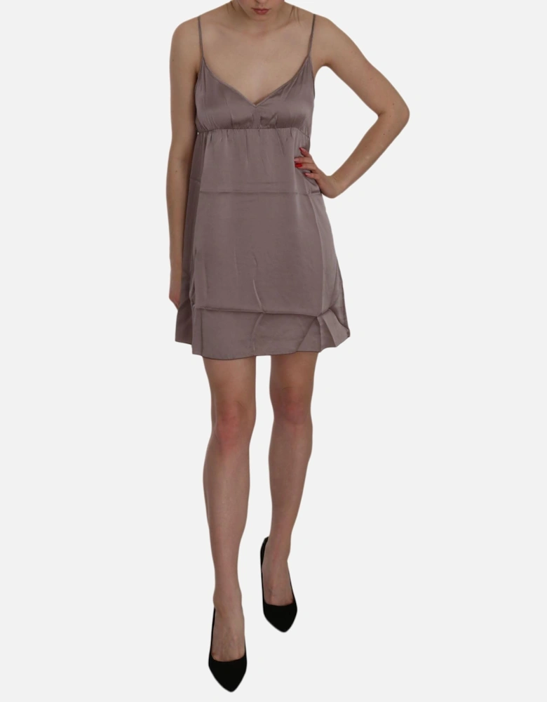 Mini Slip Dress Vneck Sleeveless Women - Purple Dresses