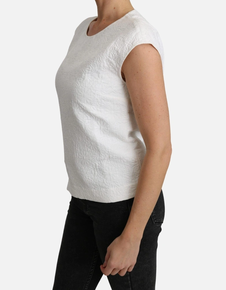Dolce Gabbana Top Embroidered Short Sleeves Women - White T-Shirts