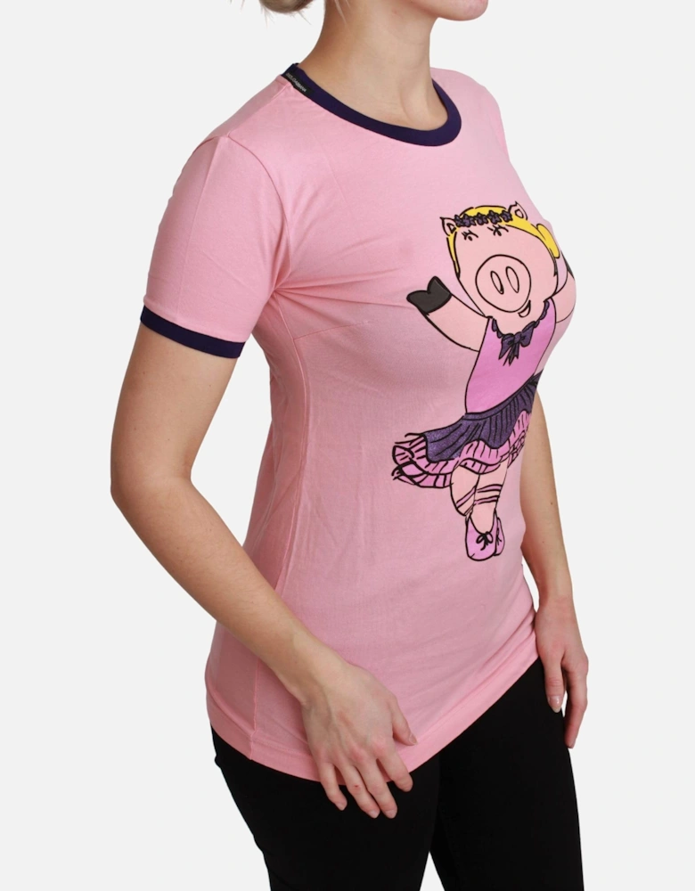 Pig Ballerina TShirt Short Sleeve Women - Pink T-Shirts
