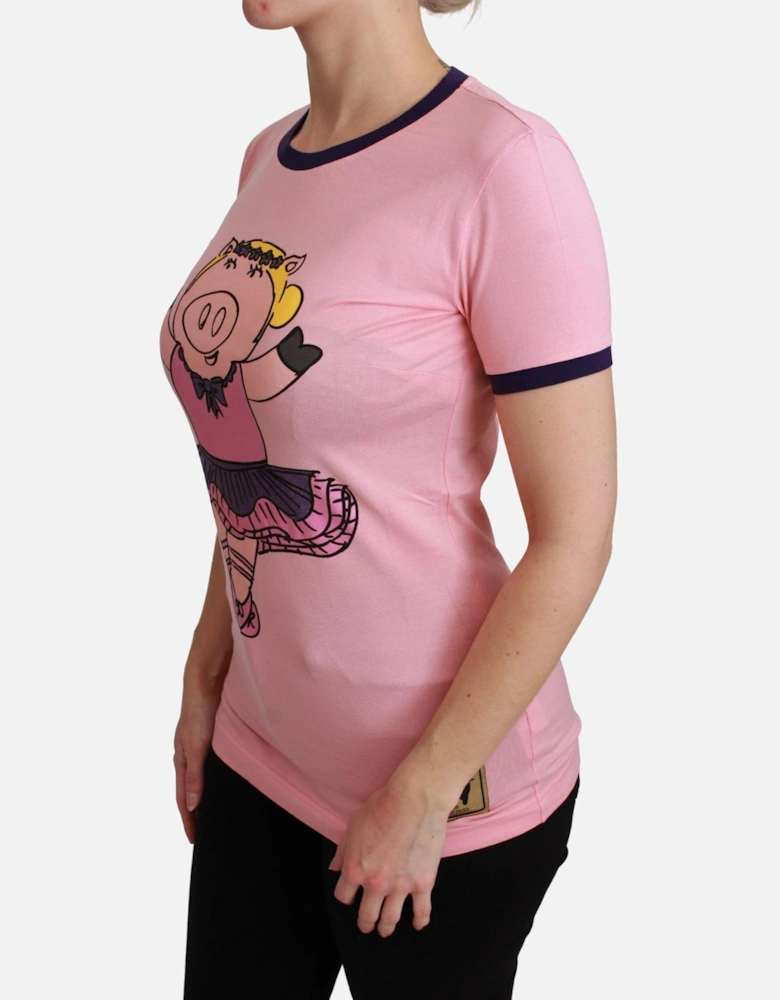 Pig Ballerina TShirt Short Sleeve Women - Pink T-Shirts