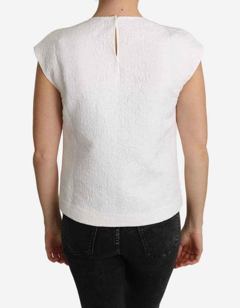 Dolce Gabbana Top Embroidered Short Sleeves Women - White T-Shirts