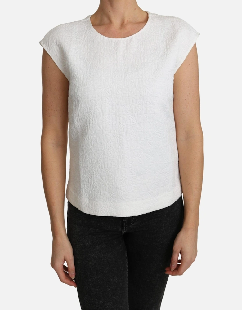 Dolce Gabbana Top Embroidered Short Sleeves Women - White T-Shirts