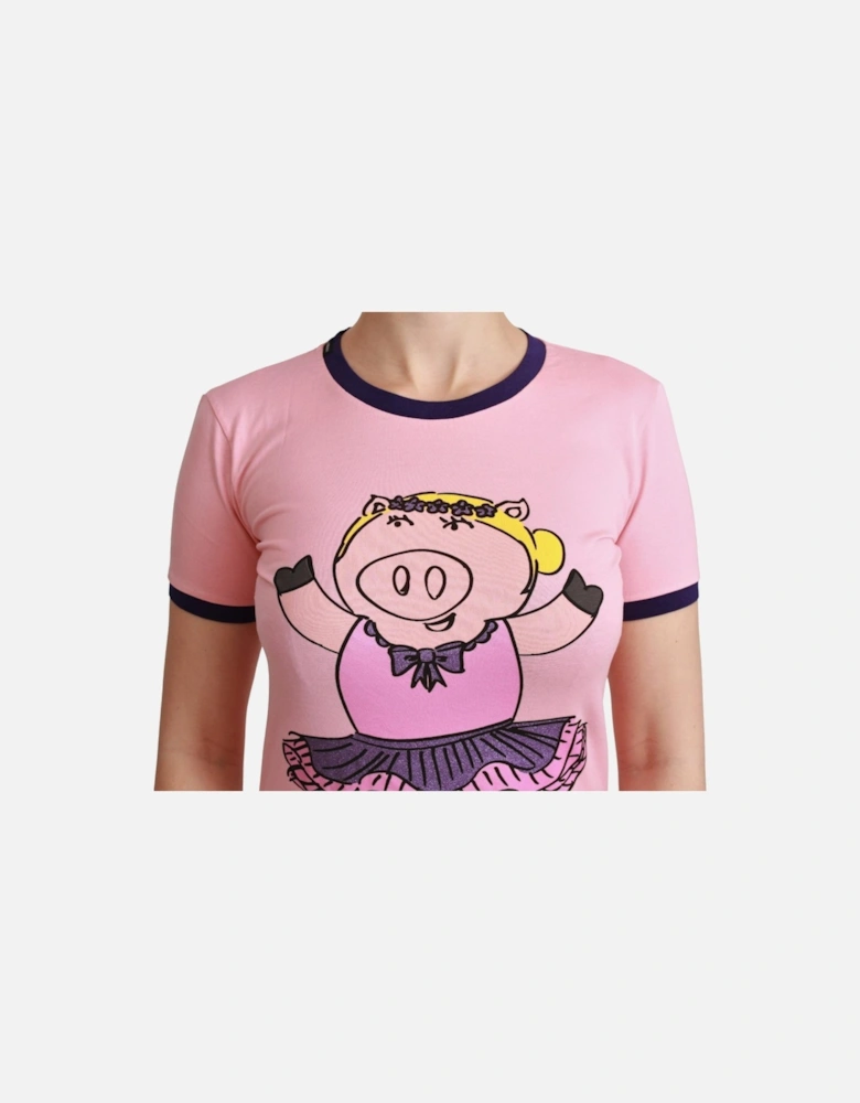 Pig Ballerina TShirt Short Sleeve Women - Pink T-Shirts