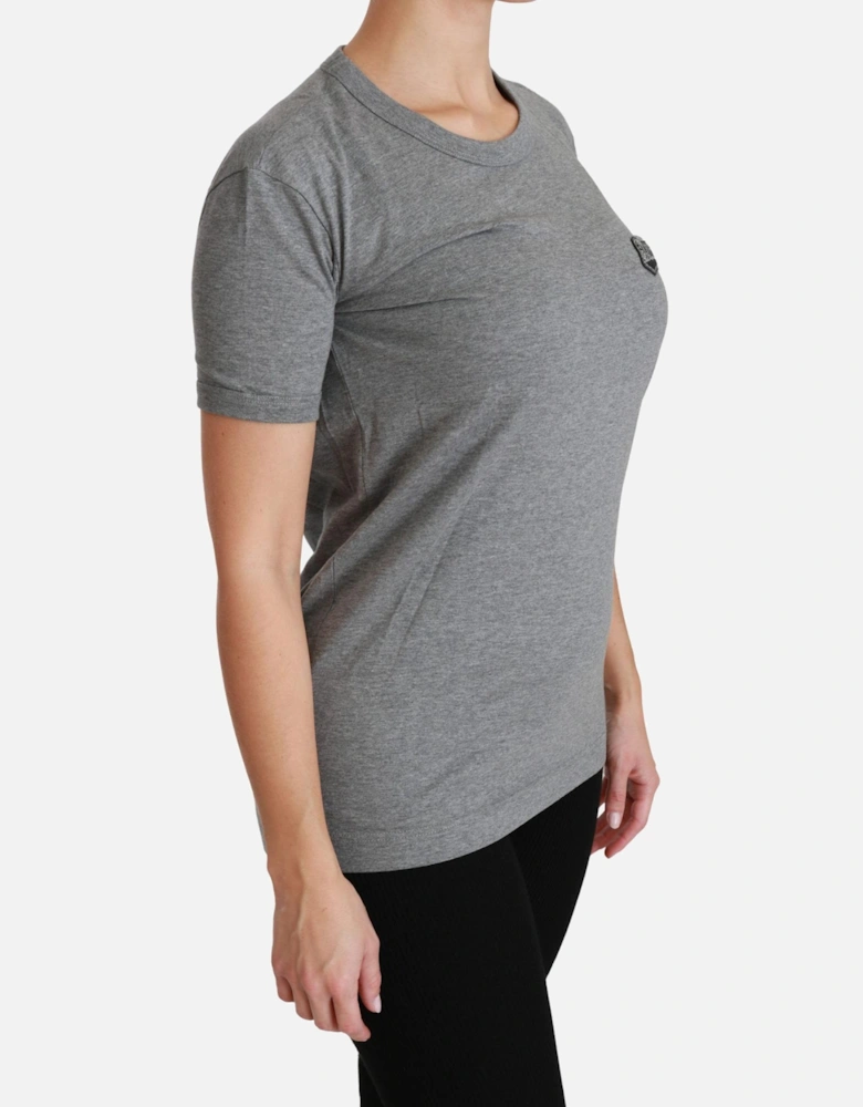 Dolce Gabbana Amore Patch TShirt Grey Women - Gray T-Shirts