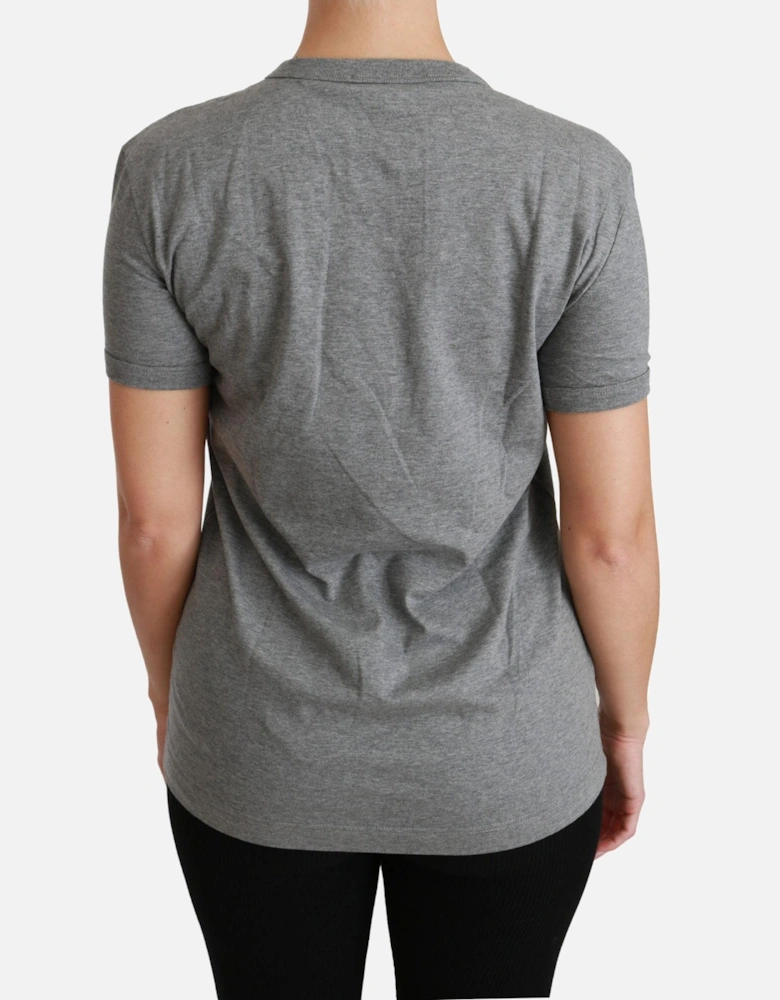Dolce Gabbana Amore Patch TShirt Grey Women - Gray T-Shirts