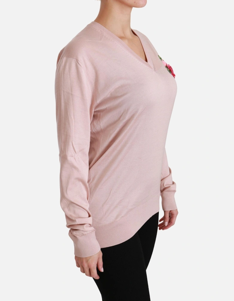 Dolce Gabbana Cashmere VNeck Sweater Women - Pink