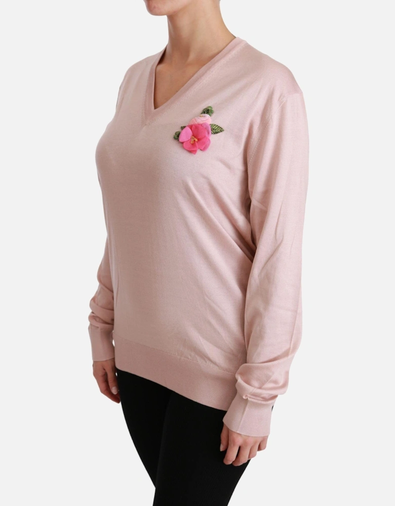 Dolce Gabbana Cashmere VNeck Sweater Women - Pink