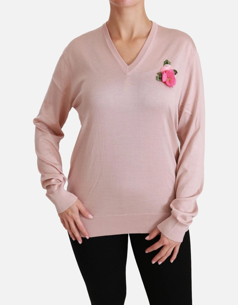 Dolce Gabbana Cashmere VNeck Sweater Women - Pink