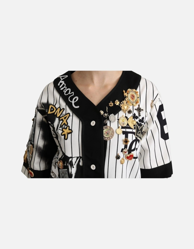 Dolce Gabbana Baseball Shirt Short Sleeves Women - White