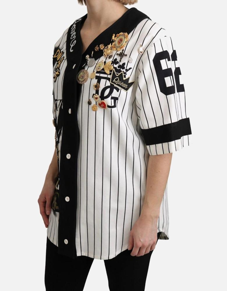 Dolce Gabbana Baseball Shirt Short Sleeves Women - White