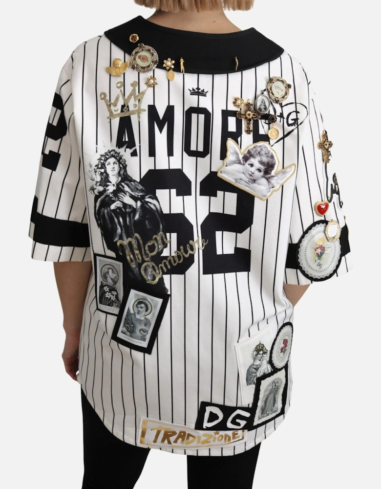 Dolce Gabbana Baseball Shirt Short Sleeves Women - White
