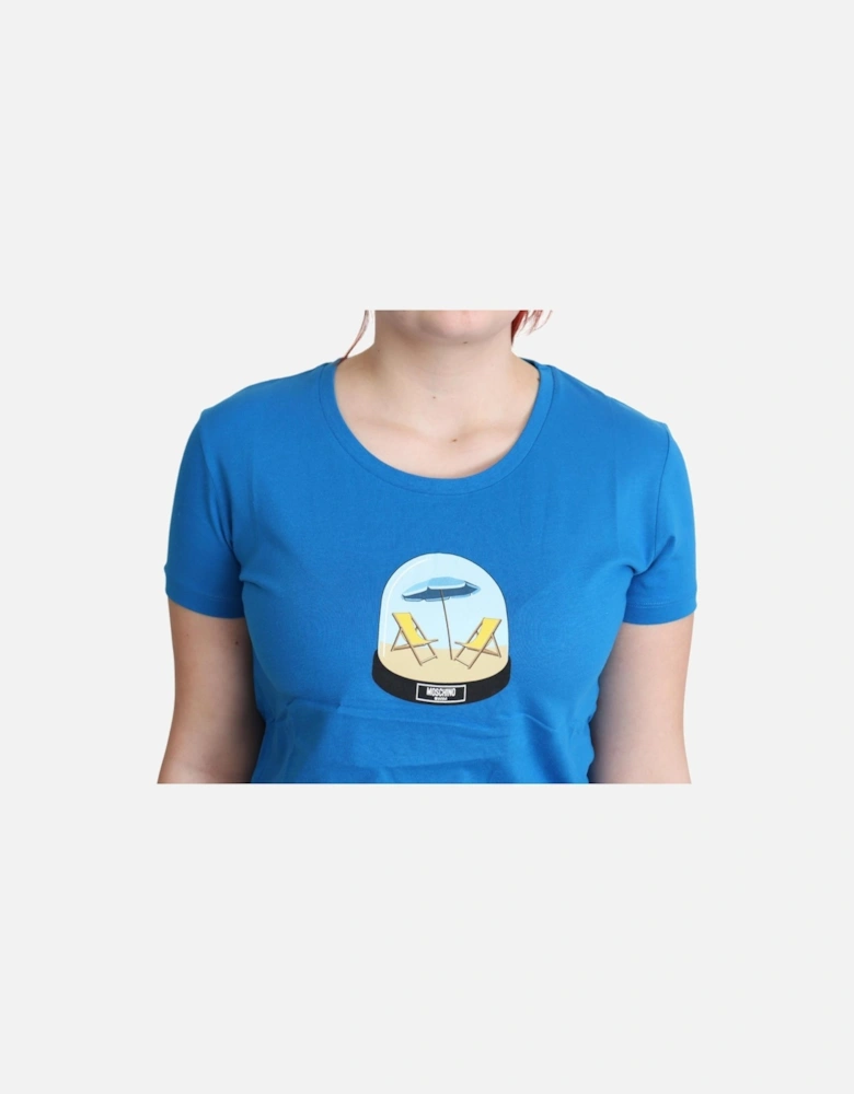Beach Scene Graphic Tee Women - Blue T-Shirts