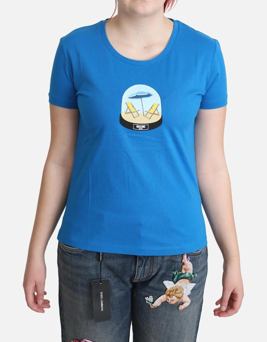 Beach Scene Graphic Tee Women - Blue T-Shirts, 5 of 4