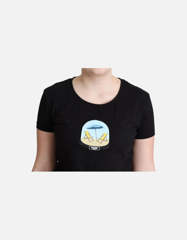 Beach Print TShirt TSH5073 Women - Black T-Shirts