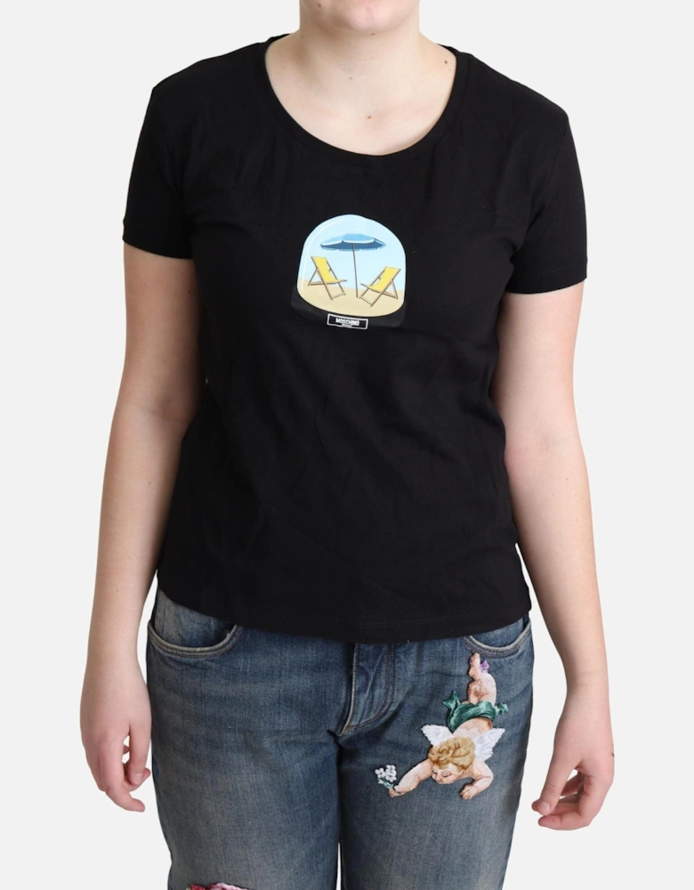 Beach Print TShirt TSH5073 Women - Black T-Shirts