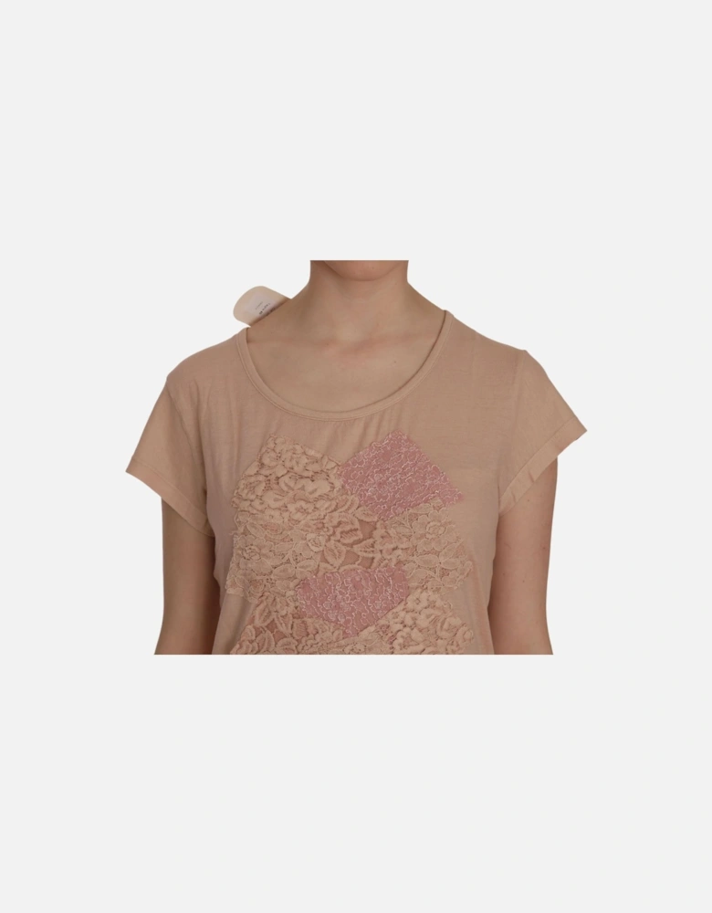 Lace Applique Mini Dress Women - Pink Dresses