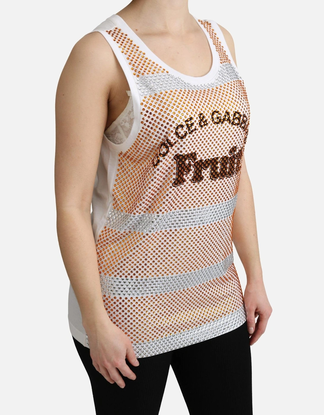 Dolce Gabbana Fruit Print Tank Top TSH5139 Women - White T-Shirts