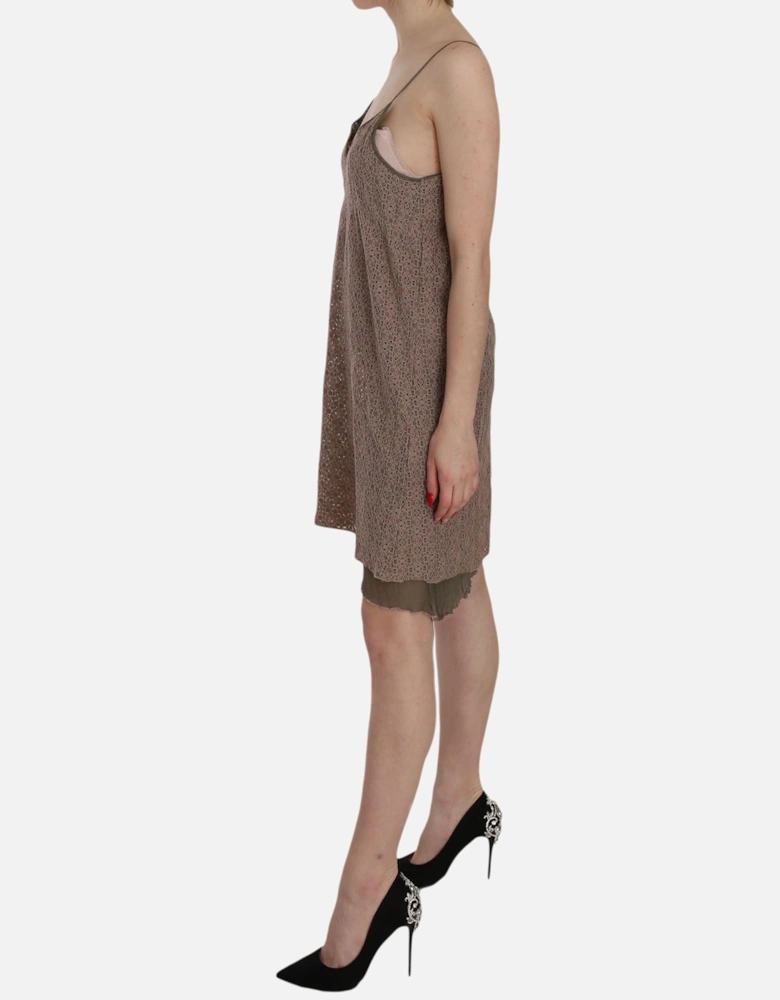 Lace Mini Dress Sleeveless VNeck Women - Green Dresses