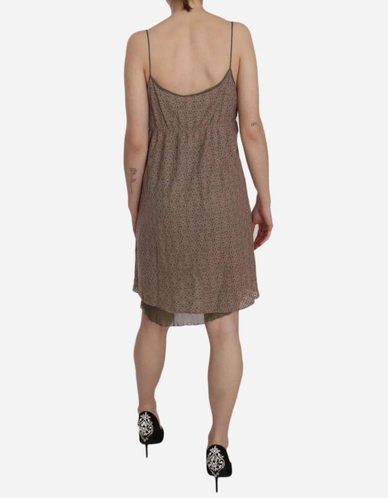 Lace Mini Dress Sleeveless VNeck Women - Green Dresses
