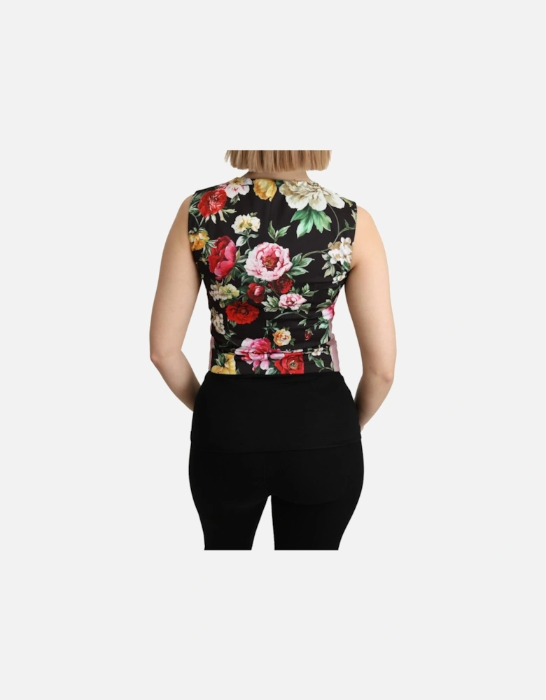 Sleeveless U-Neck Vest Waistcoat with Button Closure Women - Pink