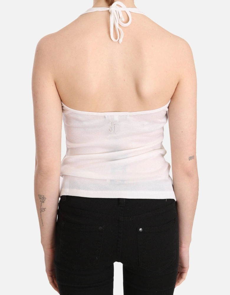 Halter Neck Sleeveless Top Women - White T-Shirts