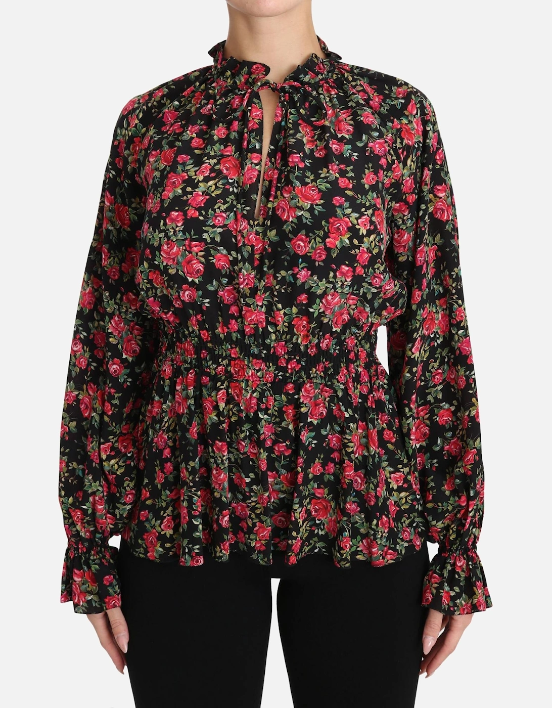 Floral Print Blouse TSH3131 Women - Black T-Shirts, 7 of 6
