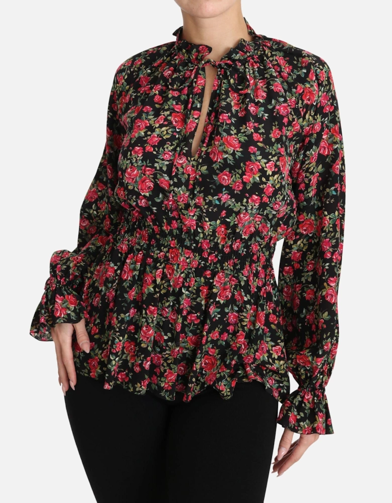 Floral Print Blouse TSH3131 Women - Black T-Shirts
