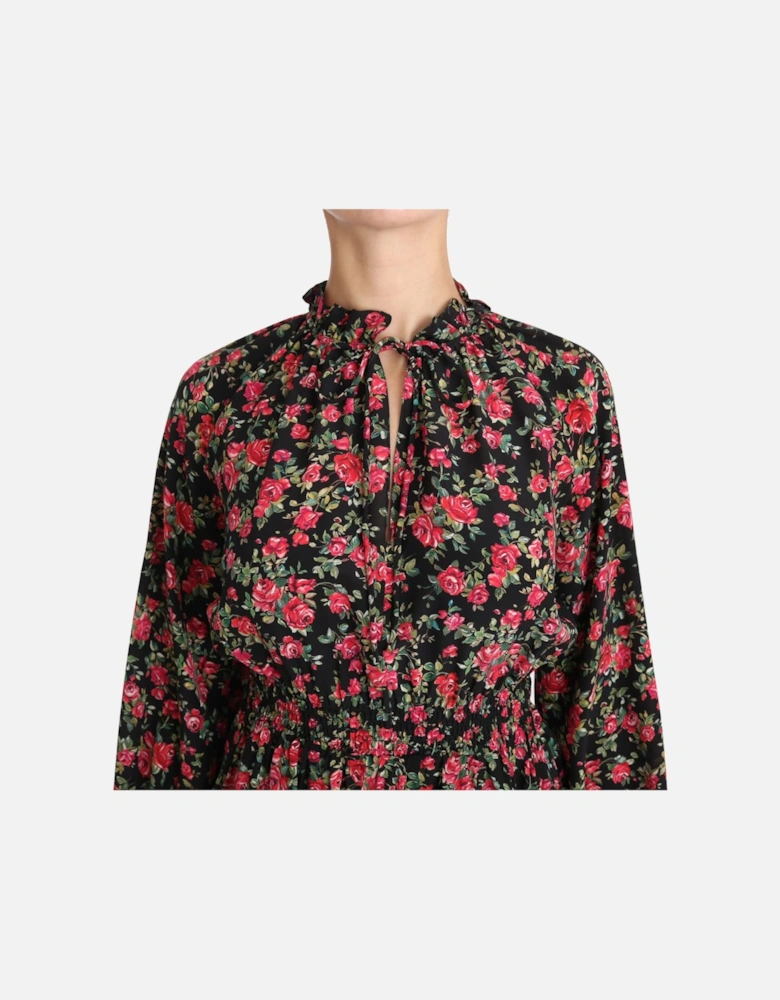 Floral Print Blouse TSH3131 Women - Black T-Shirts