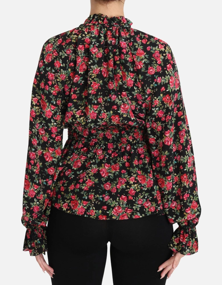 Floral Print Blouse TSH3131 Women - Black T-Shirts