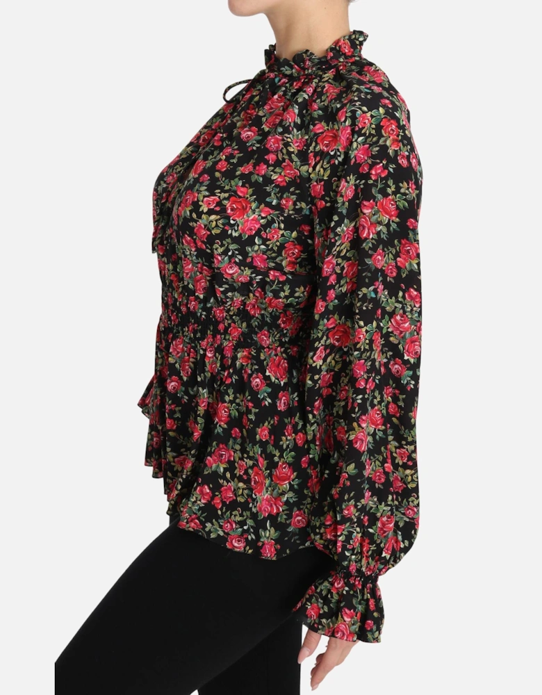 Floral Print Blouse TSH3131 Women - Black T-Shirts