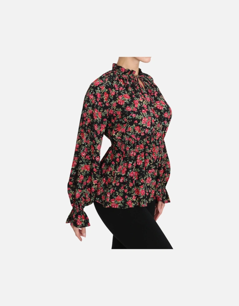 Floral Print Blouse TSH3131 Women - Black T-Shirts