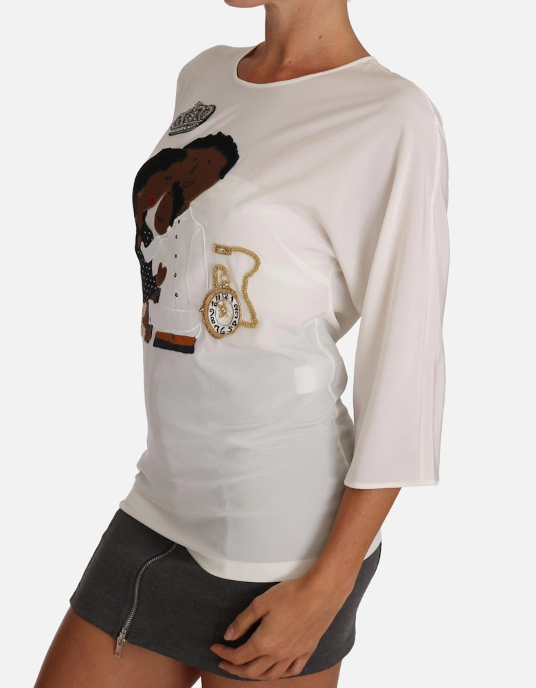 Family Appliqu Top TSH3368 Women - White T-Shirts