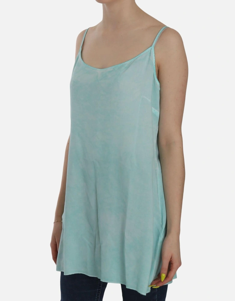 Spaghetti Strap Sleeveless Viscose Blouse Women - Blue T-Shirts