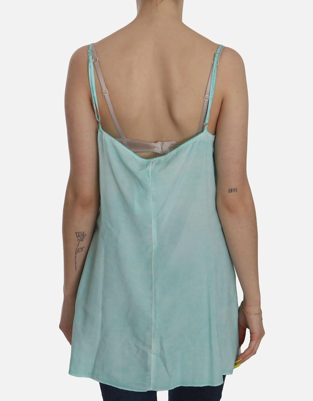 Spaghetti Strap Sleeveless Viscose Blouse Women - Blue T-Shirts