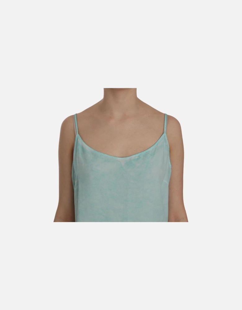 Spaghetti Strap Sleeveless Viscose Blouse Women - Blue T-Shirts