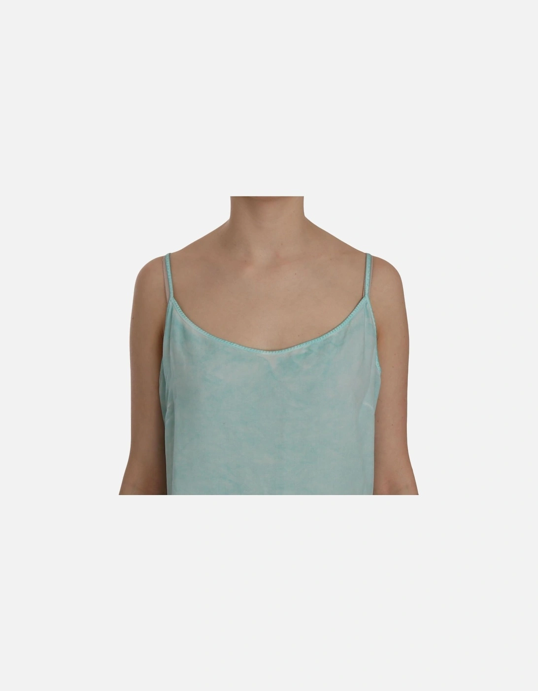 Spaghetti Strap Sleeveless Viscose Blouse Women - Blue T-Shirts