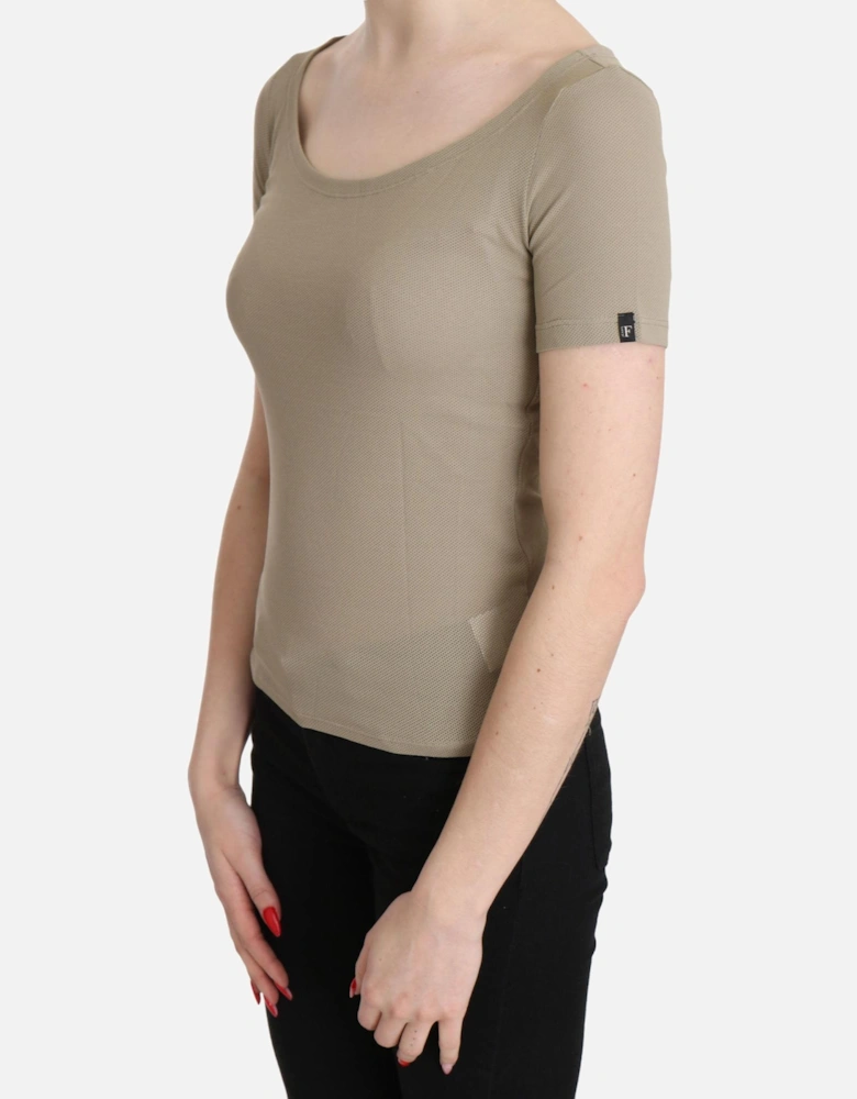 TSH3423 Slim Fit Scoop Neck TShirt Women - Gray T-Shirts