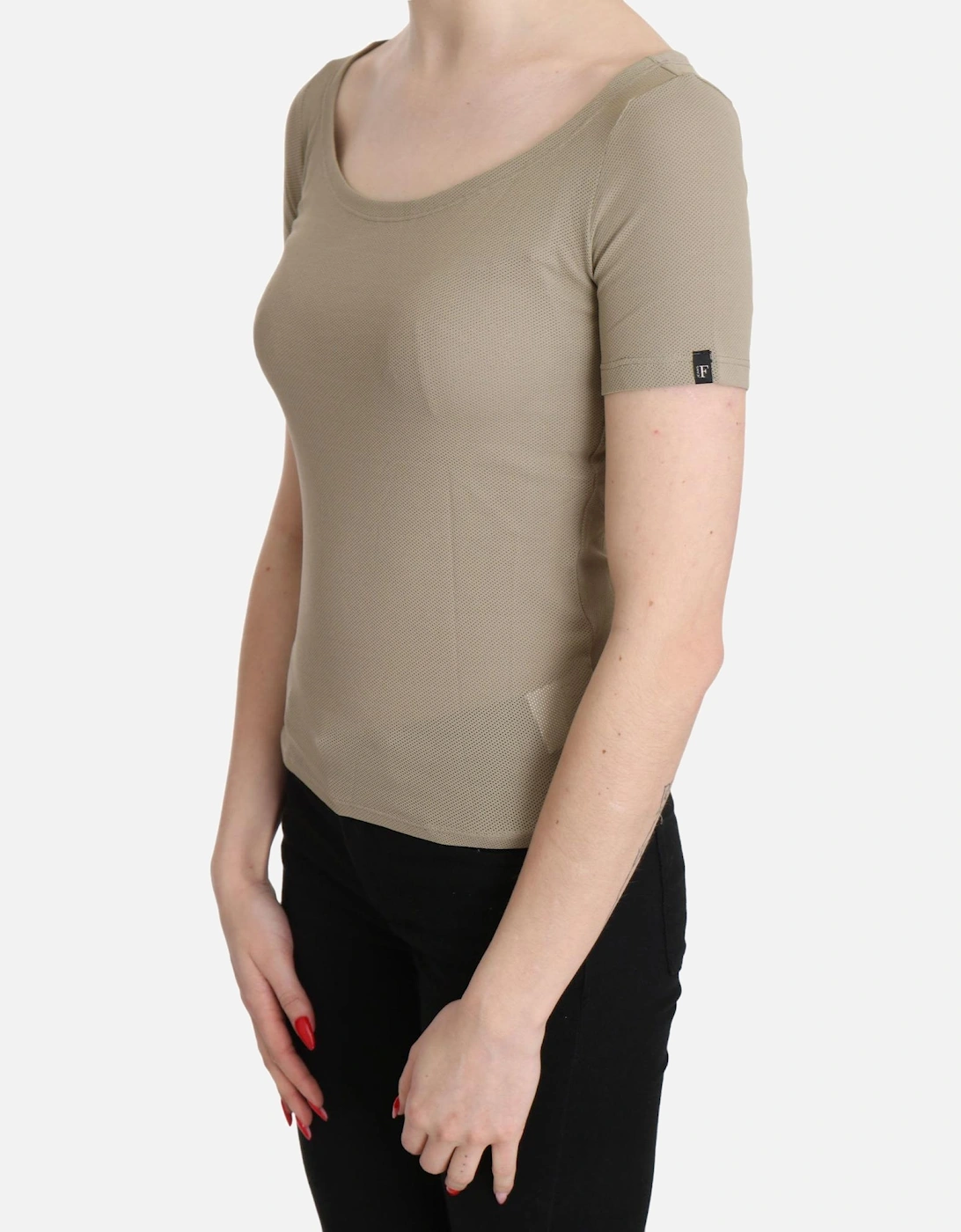 TSH3423 Slim Fit Scoop Neck TShirt Women - Gray T-Shirts