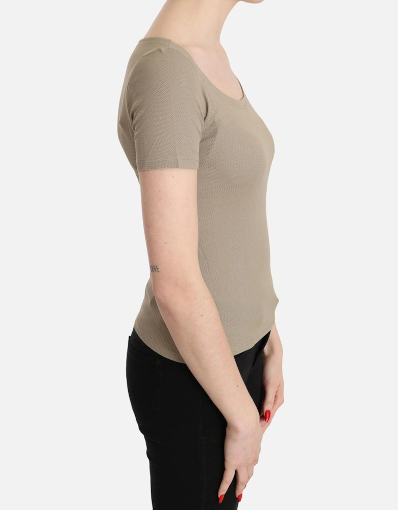 TSH3423 Slim Fit Scoop Neck TShirt Women - Gray T-Shirts