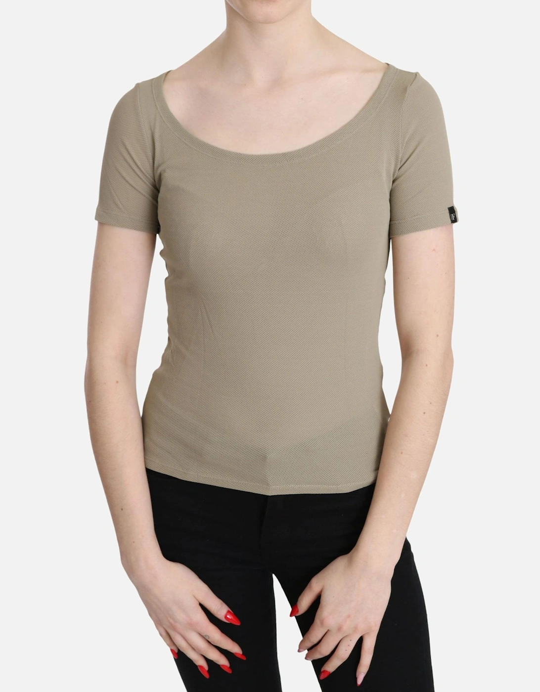 TSH3423 Slim Fit Scoop Neck TShirt Women - Gray T-Shirts, 6 of 5