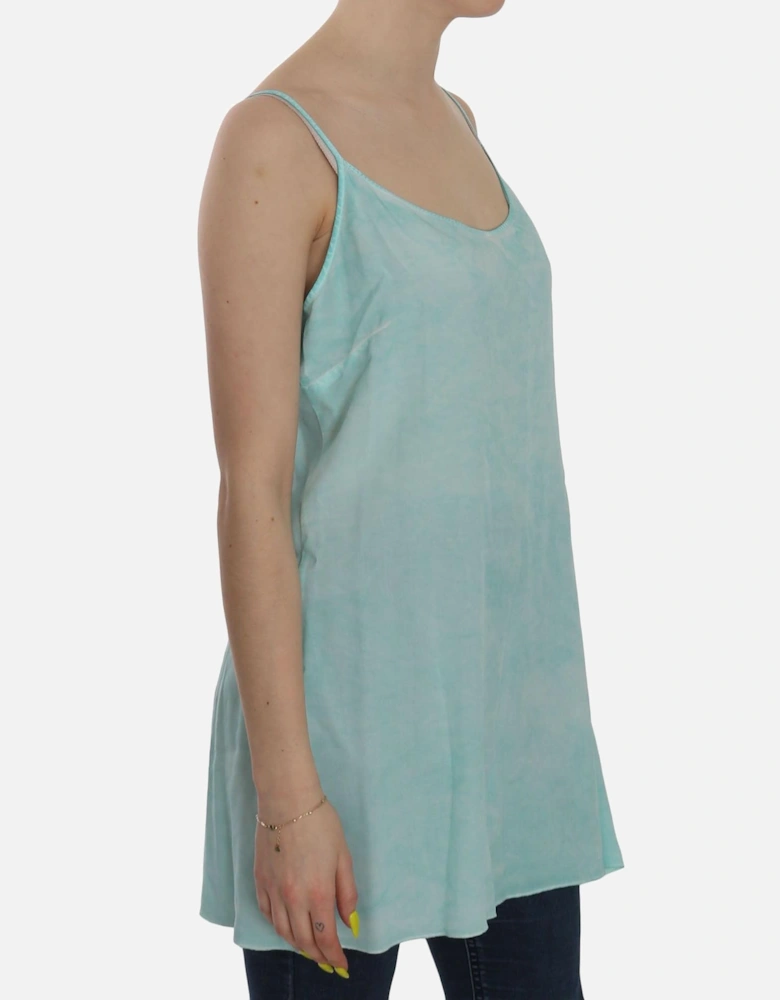Spaghetti Strap Sleeveless Viscose Blouse Women - Blue T-Shirts