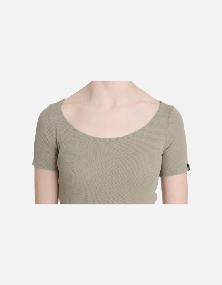 TSH3423 Slim Fit Scoop Neck TShirt Women - Gray T-Shirts