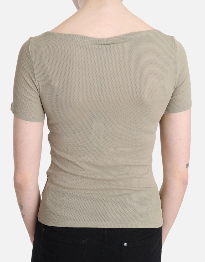 TSH3423 Slim Fit Scoop Neck TShirt Women - Gray T-Shirts