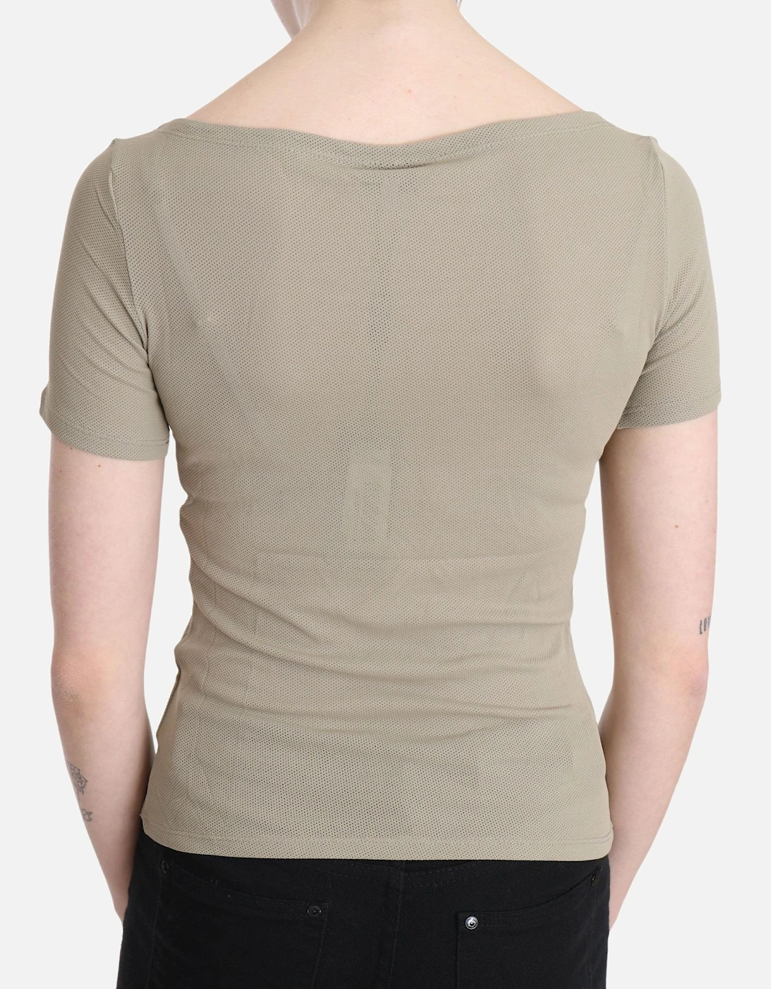 TSH3423 Slim Fit Scoop Neck TShirt Women - Gray T-Shirts