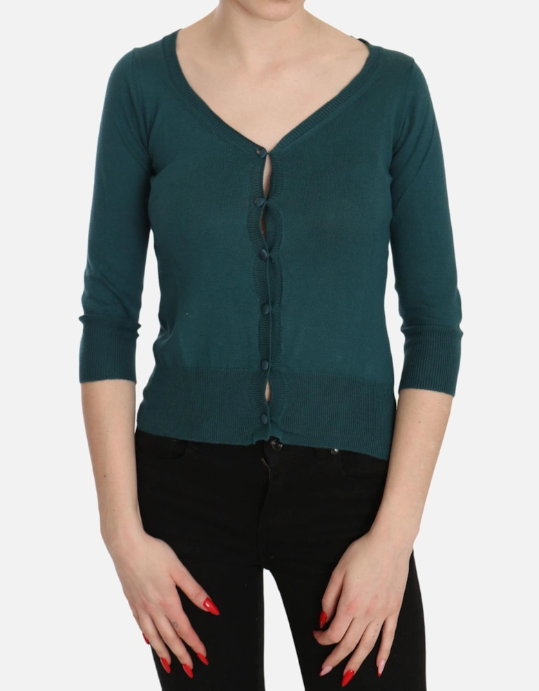 34 Sleeve VNeck Cardigan Women - Blue T-Shirts