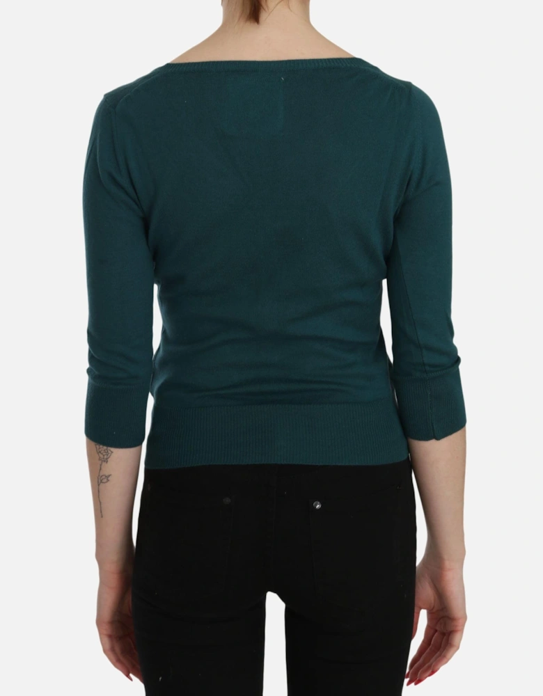 34 Sleeve VNeck Cardigan Women - Blue T-Shirts