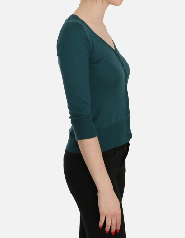 34 Sleeve VNeck Cardigan Women - Blue T-Shirts