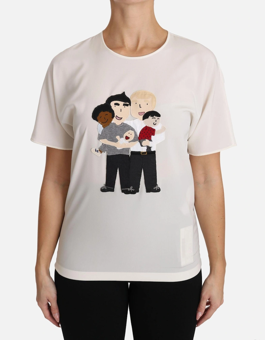 Dolce Gabbana TSH3082 Family Appliqu Top Women - White T-Shirts, 7 of 6
