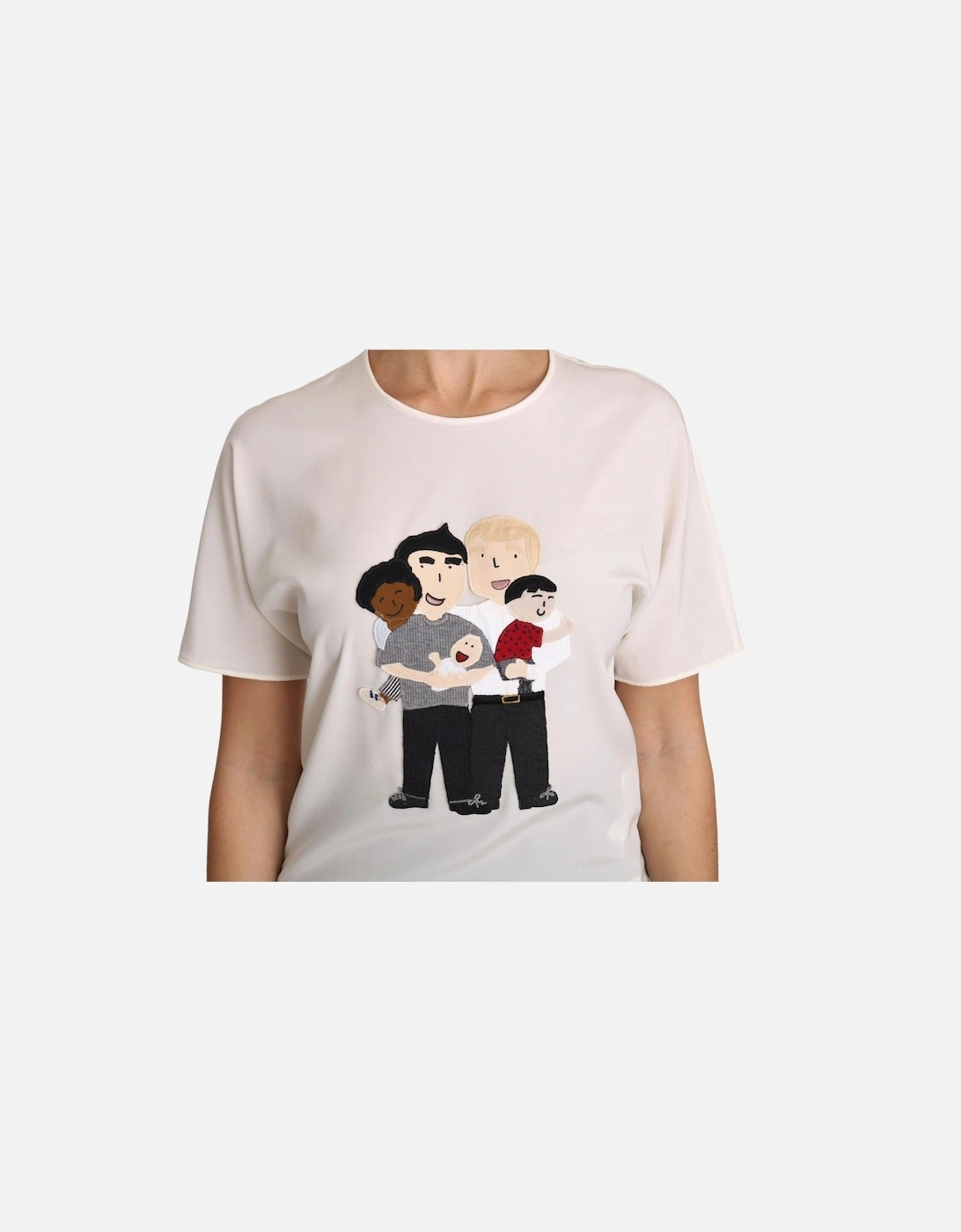 Dolce Gabbana TSH3082 Family Appliqu Top Women - White T-Shirts